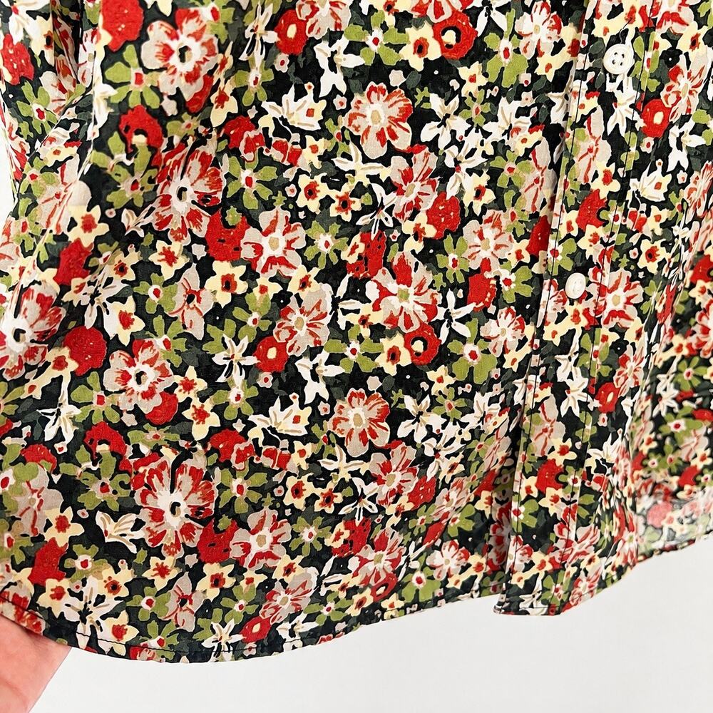 J.Crew Classic Secret Wash Springtime Floral Organic Cotton Stretch Shirt Men L - Picture 2 of 7